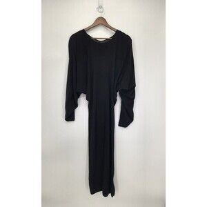 COS Womens Batwing Dress Knitted Wool Silk Black Size XS